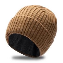 60-67Cm Men Keep Warm Winter Big Size Beanies Wool Blended Knitted Hats Thickened Toand Large Size Cold Skullies Ski Golf Cap 55-59cm beige