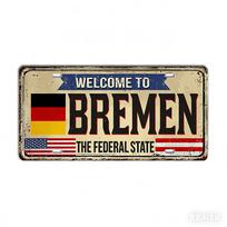HD Metal Tin Sign Bavaria The Federal State Vintage License Plate with German Flag Wall Decor for Home Bar Garage 15x30cm(5.9x7.8inch) beige