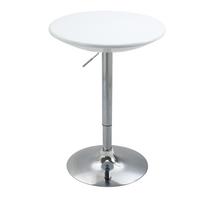 Baro stalas, Modernus valgomojo stalas, Aukščio reguliuojamas bistro stalas, Stovimas stalas, Baro stalas, Rašomasis stalas, Apvalus, Metalinis, ABS danga 61 x 61 x 97 cm balta