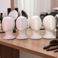 4 vnt. baltas putplasčio manekeno galvos | Lengvas, suspaustų plaukų galvos, Cosplay pasiruošimui gray