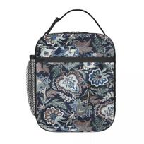 Vera Bradley raštu spalvinga izoliuota pietų krepšys moterims vaikams nešiojami maisto dėžutės terminė pietų dėžutė krepšys One Size gray