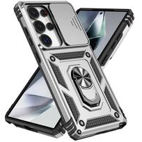 Dėklas Samsung Galaxy S10 S20 S21 S22 S23 Plus S24 FE S25 Ultra Edge su slankiojančia kameros apsauga Šarvuotas telefono dėklas GalaxyS25 For Galaxy S10 Plus rožinio aukso spalvos