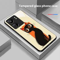 Katės Geriamos Kavą Dėl Xiaomi Redmi 13C Note13 12 Pro Plus 5G Note 9 13T Pro POCO X6 F5 F6 Juodas Grūdintas Stiklas Telefonui For Xiaomi Redmi 13C black