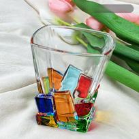 European Style Colored Painted Crystal Glass Whiskey Cup, Household Water Cup, Tea Cup, Colored Woven Grain Glass Water Cp 201-300ml gray