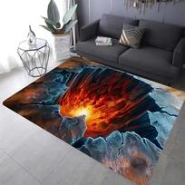Volcanic Lava Pattern Area Rug - Creative Magma Decorative Floor Mat for Living Room, Bedroom 40cm x 120cm