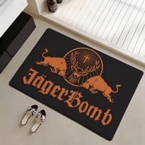 Fashion Drinks J-Jagermeister Floor Mat Eco Flannel Doormat Non-Slip Odorless Indoor Soft Short Plush Floor Rug 40cm x 60cm gray