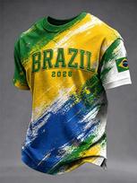 Summer Mens Brazil Soccer Jersey Football TShirt Short Sleeve Athletic Sportswear Fan Top 6XL yellow