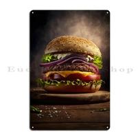 Divine Hamburger  Metal Signs Pub Wall Cave Cave Club Design Tin Sign Poster 20x30cm（7.8x11.8inch） brown