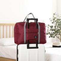 Foldable Travel Duffel Bag for Women Lightweight Large Capacity Weekend Overnight Bag raudona