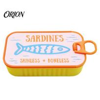 Organized Clavicle Chain Case Sardine Tin Jewelry Box with Fishbone, PLA Vintage Compact Size Lightweight Storage for Travel Organizer, Portable B