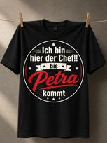 I Am The Boss Here Until Petra Comes Round Gerunisex Boss Quote Stars Ribbon Red Script Clean Retro Unisex All Tshirt 4XL gray