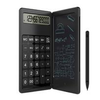 1PC Foldable Calculator & 6 Inch LCD Writing Tablet Digital Drawing Pad 12 Digits Display with Stylus Pen Erase Button Lock Function juoda