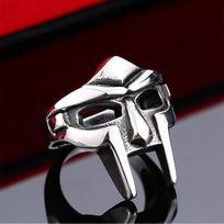 „Gladiator“ stiliaus kaukės žiedas vyrams „Punk Vintage Titanium“ nerūdijančio plieno žiedas, 11 white