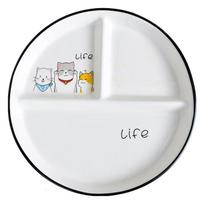 Ceramic Plate Cartoon Fat-reducing Sub-plate, Sub-plate, Household Dish Plate, Three-plate Breakfast Plate, Tableware Gift Set slyva