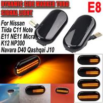 2PCS Dynamic LED Side Marker Lights 12V Flowing Turn Signal Light Side Repeater Lamp Panel Lamp for Nissan 350Z Qashqai J10 black