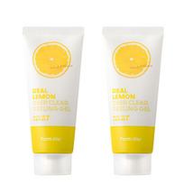 Farmstay Real Lemon Deep Clear Peeling Gel Brightening Exfoliating Face Peeling Gel 100ml x 2 white