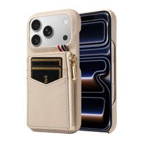 PU Leather Phone Case for IPhone 17 16 15 14 13 12 11 Pro Max Plus Mini 17 Pro Air Anti-Theft with Card Slots Wallet Cover iPhone 13 mini smėlis