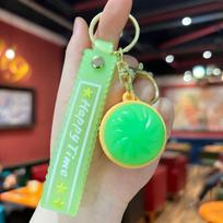 Dumpling Keyboard Keychain Anti-stress Dumpling Backpack Hanging Charms Luminous Pendant Keyring Party Favor Gifts purple