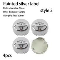4pcs/Lot 57mm 62mm Refitting Car Wheel Center Caps Hub Center Covers For Toyota YARiS RAIZE Corolla Camry RAV4 Car Accessories JF7 white