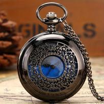 Fashionable Hollowed-out Commemorative Pocket Watch with Starry Sky Surface Necklace Pendant Christmas Gift Timepiece juoda