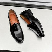 Leather Shoes For Man Genuine Leather Big Size Shoes  Designer Formal Shoes Casual Shoes Fashion Business 38 black