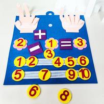 Montessori Math Busy Board Felt Early Education Toy for Kids Cognitive Learning Children Gift mėlyna