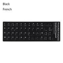 White/Black Wear-resistant Keyboard Stickers Spanish/English/Russian/Deutsch/Arabic/Italian/Japanese Letter For Laptop PC black
