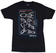 Portal 2 Adult New T-Shirt - Portal Gun Classic Blue Print Pic XL gray