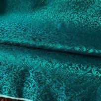Brocade Jacquard Kviečių Gėlių Rašto Damasko Audinys Mergaitės Šilkinio Satino Suknelei Cheongsam Kostiumui Užuolaidai DIY Siuvinėjimui Lėlių Klijuotei 50cm x 75cm žalsvai mėlyna