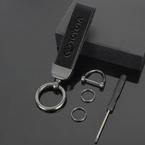 Leather Car Key Ring Keychain for Toyota Rav4 Prado Corolla CHR Avalon Highlander Tacoma Hilux Previa Avensis Camry Land Cruiser RB4 black