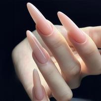 24 Pcs Long Stiletto Press On Nails Gradient Pink White Fake Nails Tips DIY Manicure False Nails For Girls pink