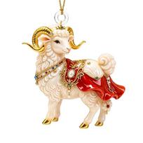 Shining Goat Hanging Ornament 2D Flat Animal Hanging Decoration New Keychain  Holiday Party Decor 1 beige