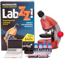 Mikroskopas vaikams, Levenhuk LabZZ M101 Orange, 40x-640x, su eksperimentų rinkiniu