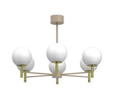 Liustra ant strypo AWINION 6xE27/15W/230V smėlinė/auksinė