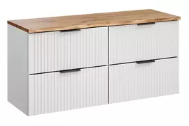 Pakabinamų vonios spintelių komplektas Adel White, 120 cm, balta