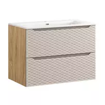 Pakabinama vonios spintelė su praustuvu Ocean Beige, 80 cm, smėlinė