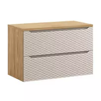 Pakabinama vonios spintelė su stalviršiu Ocean Beige, 90 cm, smėlinė
