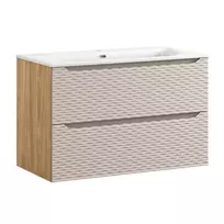 Pakabinama vonios spintelė su praustuvu Ocean Beige, 90 cm, smėlinė