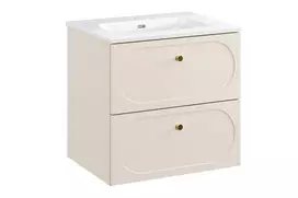 Pakabinama vonios spintelė su praustuvu Donna Sand, 60 cm, smėlinė