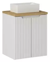 Pakabinama vonios spintelė su stalviršiu ir praustuvu Nova White, 50 cm, balta