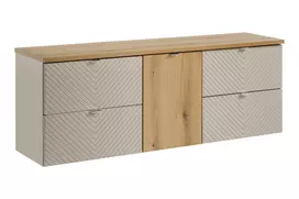 Pakabinamų vonios spintelių komplektas Viva Cashmere, 160 cm, smėlinė