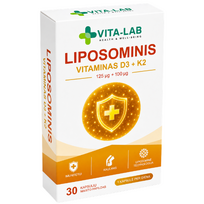 Liposominis vitaminas D3 + K2 VITA-LAB 5000TV+100ug, 30 kaps. (-45% perkant 2 vnt.)