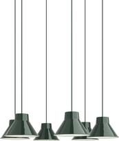 Muuto Pakabinamas šviestuvas su 6 gaubtais Top 21 cm, tamsiai žalias