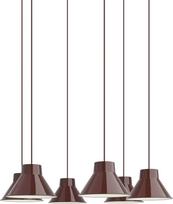 Muuto Pakabinamas šviestuvas su 6 gaubtais Top 21 cm, tamsiai raudonas