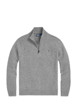 Polo Ralph Lauren - Wool Quarter-Zip Sweater - Megztinis su užtrauktuku - Pilka