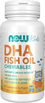 NOW Kids DHA Fish Oil Chewables 100 mg, 60 kramtomųjų kapsulių