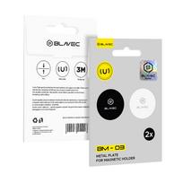 Blavec magnetinio laikiklio plokštelė BM-03 rinkinys 2 vnt. apvali (40mm) juodos ir sidabro spalvos