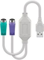 MicroConnect Microconnect USBA2XPS2 kabelis PS/2 0,3 m 2x 6-p Mini-DIN USB A Baltas