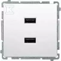 Kontakt-Simon Simon Basic Įkroviklis 2 x USB (moduł), 2.1 A, 5V DC, 230V balta BMC2USB.01/11/B