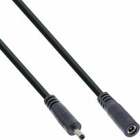 Kabelis zasilający InLine® DC extension cable, DC plug male/female 3.5x1.35mm, AWG 18, juodas, 2m
